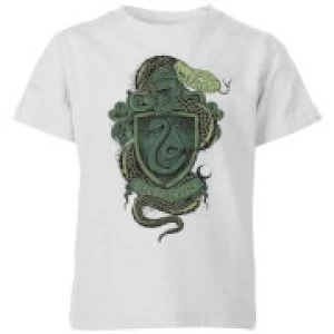 Image of Harry Potter Slytherin Drawn Crest Kids T-Shirt - Grey - 11-12 Years
