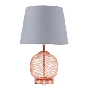 image of Regina Touch Table Lamp with Grey Tapered Shade