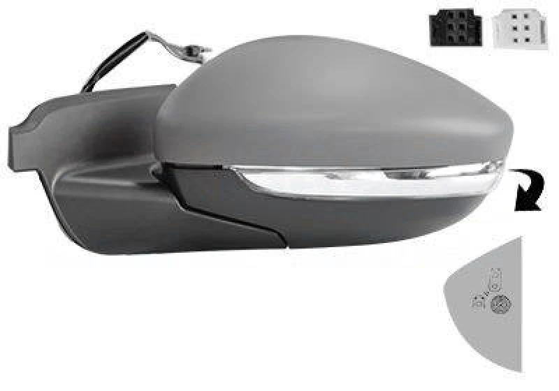 Image of VAN WEZEL 0959827 Wing mirror * HAGUS * Left, Heatable, primed Outside Mirror (50)