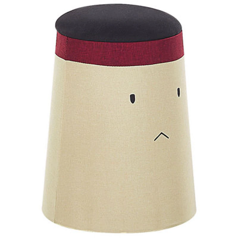Image of Beliani Kids Storage Pouffe Samurai Faux Linen Beige