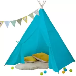 image of Neodirect - Neo Blue Canvas Childrens Indian Tent TeePee