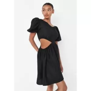 Missguided Cut Out Smock Dress - Black