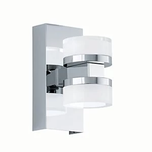 Eglo Romendo LED Polished Chrome & White Bathroom Wall Light - 2 x 4.5W