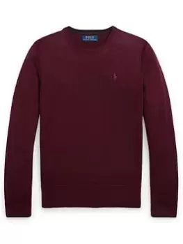 Ralph Lauren Boys Jumper - Harvard Wine, Dark Red, Size Age: 7 Years=S