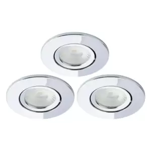 Image of Spa Como LED Tiltable Fire Rated Downlight 5W Dimmable (3 Pack) Cool White Chrome IP65