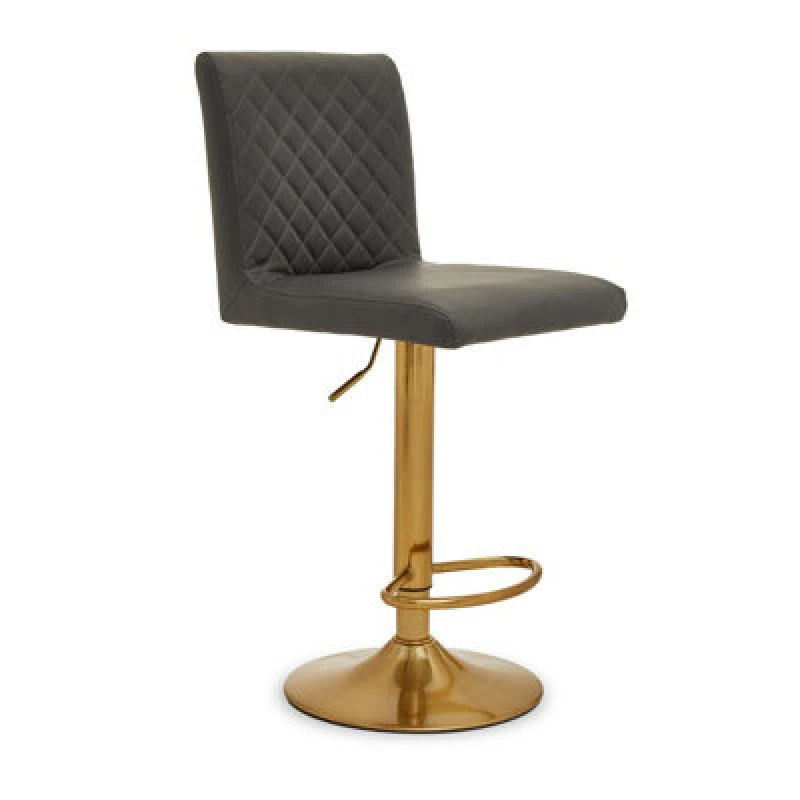 Image of Premier Housewares Interiors by Premier Baina Bar Stool With Round Base Grey