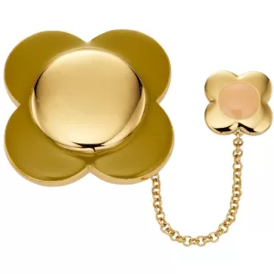 image of Ladies Orla Kiely Gold Plated Flower Brooch D341