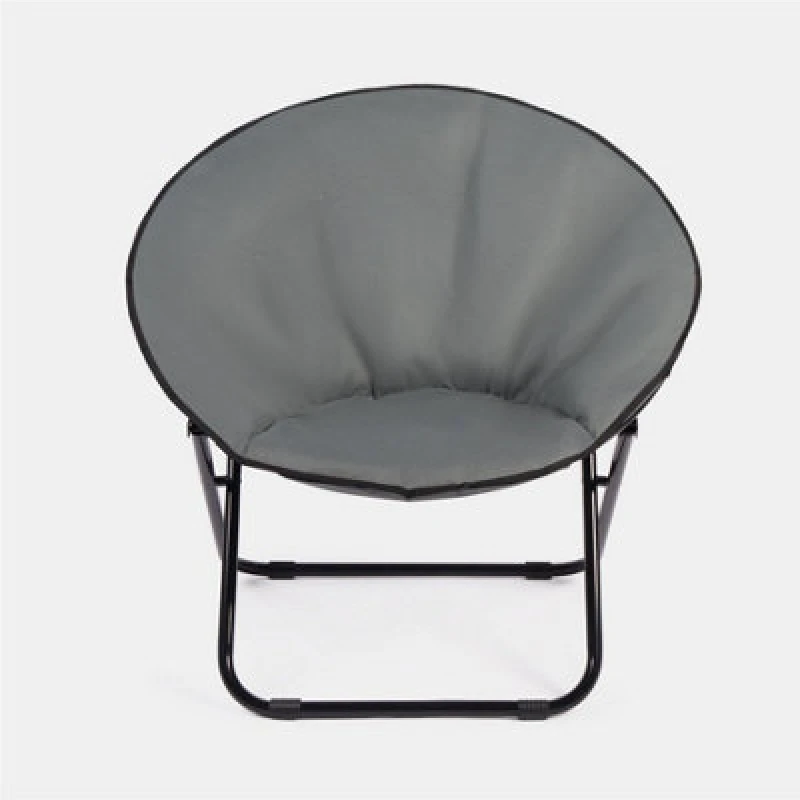 Image of OHS OHS Moon Camping Chair Round Folding Outdoor Garden Seat Travel Picnic in Charcoal Charcoal One Size Unisex 5027434209514