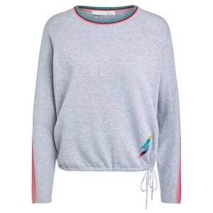 image of Oui Crew Cord Sweatshirt - Grey Red 0923