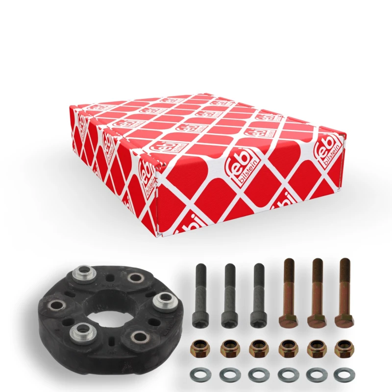 Image of FEBI BILSTEIN 03480 Drive Shaft Coupler with washers, with nuts, Rear, Ø: 144mm, Bolt Hole Circle Ø: 110mm, OE Turbo NEW Joint,propeller shaft (1427)