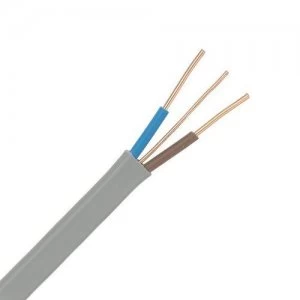 Image of Zexum Grey 4mm 32A Brown Blue Twin and Earth TnE 6242Y Flat PVC Harmonised Lighting Power Cable - 50 Meter