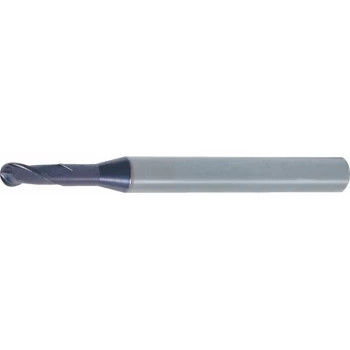Image of 0.8 2FL Regular Neck Ball Nose Slot Drill Q-Coat - Swisstech