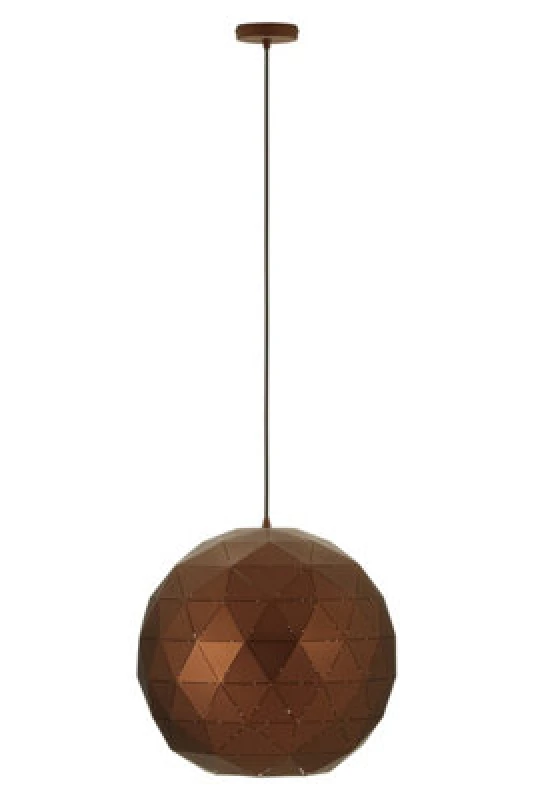 Image of Orsina Medium Coffee Finish Pendant Ceiling Light, Gold Interior Geometric Pendant Lamp, Black Cord Light Fixture