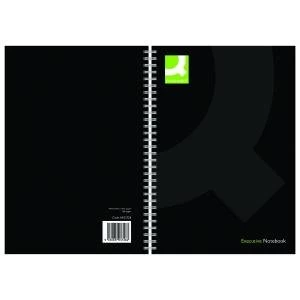 Image of Q-Connect Hardback Wirebound Book A5 Black Pack of 3 KF03728