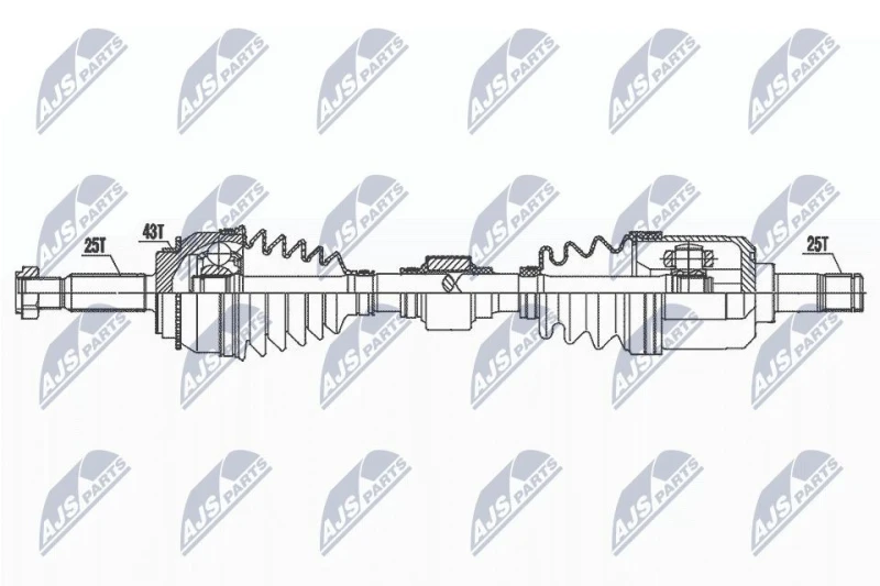 Image of NTY NPW-MS-049 Drive shaft Manual Transmission, Front Axle Right Drive Shaft (13)