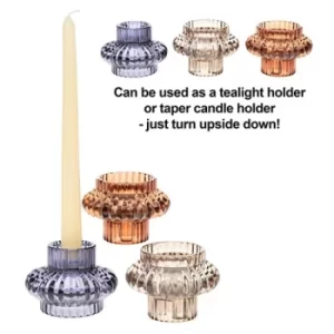 image of 2 in 1 Tealight Taper Candle Holder Large