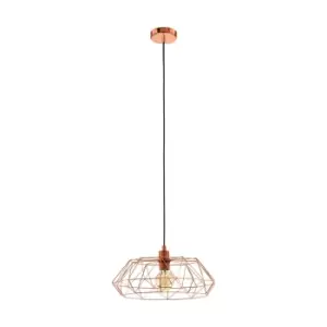 image of Hanging Ceiling Pendant Light Copper Cage Shade 60W E27 Hallway Feature Lamp