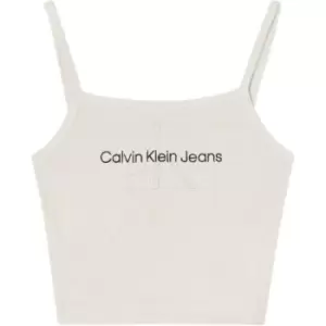 Calvin Klein Jeans Monogram Towelling Strappy Top - Beige