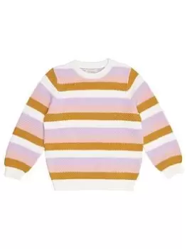 Image of Barbour Girls Cassley Stripe Knit Jumper - Multi, Size Age: 8-9 Years, Women