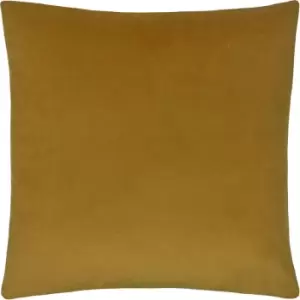 image of Paoletti - Sunningdale Velvet Square Cushion Saffron - Saffron