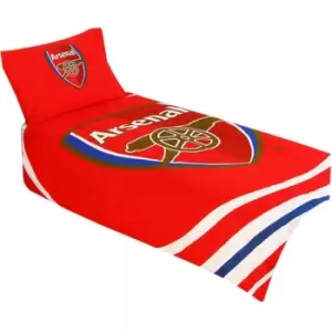 Image of Arsenal FC Pulse Single Duvet Set (One Size) (Red) - Red