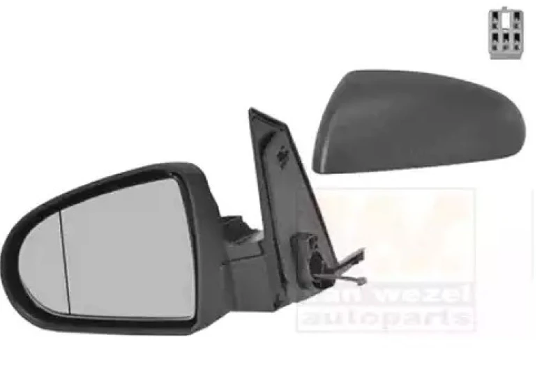 Image of VAN WEZEL 3235807 Wing mirror * HAGUS * Left, Heatable, primed Outside Mirror (50)