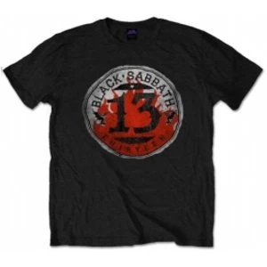 Image of Black Sabbath 13 Flame Circle Black T Shirt: Large