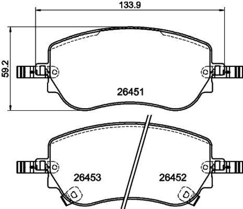 Image of HELLA Brake pad set HELLA 8DB 355 043-861
