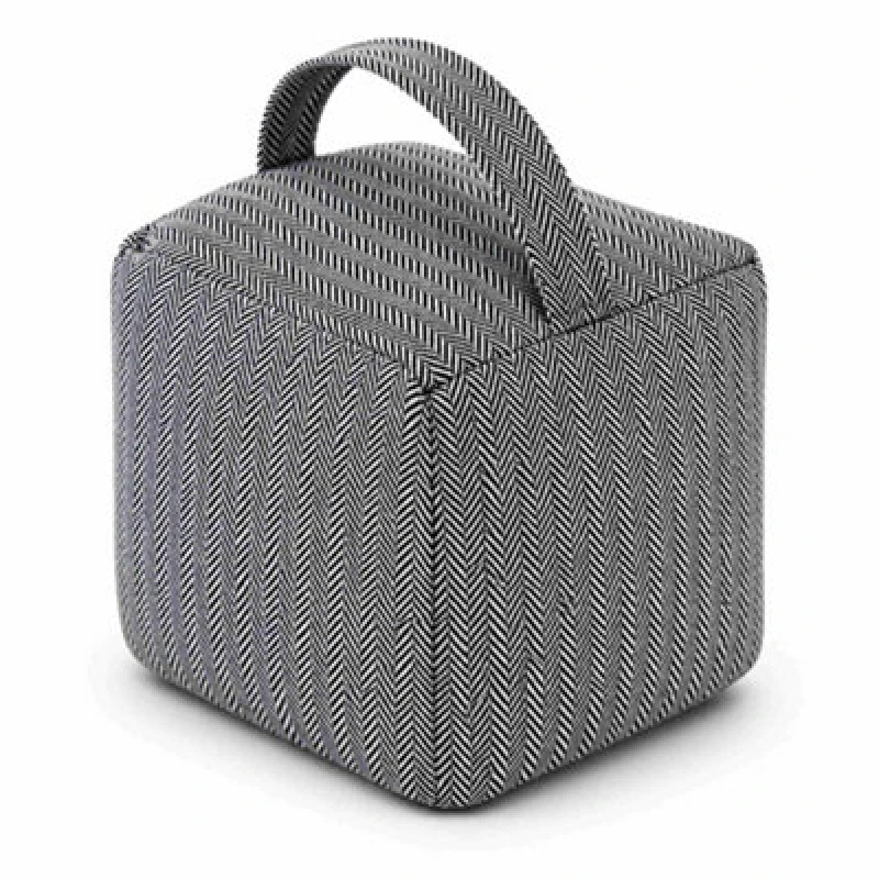 Image of Oypla Herringbone Fabric Weighted Door Stop with Handle Grey