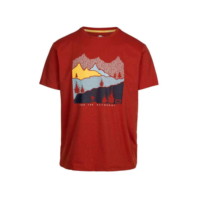 Image of Trespass Trespass Men Danub TP75 Round Neck T-Shirt in Coral Size: X-Small Coral XS Male 5063527894038
