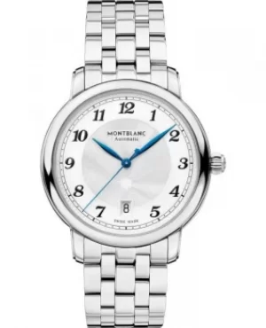 Image of Mont Blanc Tradition Quartz Chronograph Silver Dial Steel Mens Watch 117323 117323