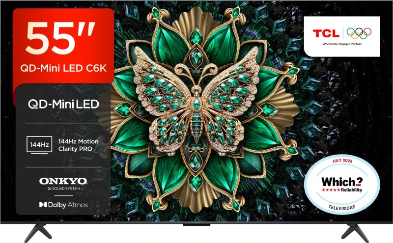 Image of TCL C6K 55" Smart 4K Ultra HD QLED Google TV [2026] - 55C6K-UK