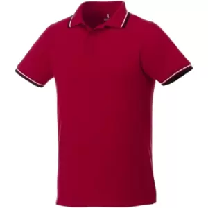 Image of Elevate Mens Fairfield Polo With Tipping (2XL) (Red/Navy/White)