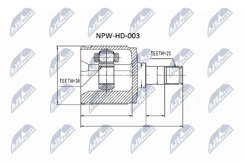 Image of NTY CV joint kit NTY NPW-HD-003