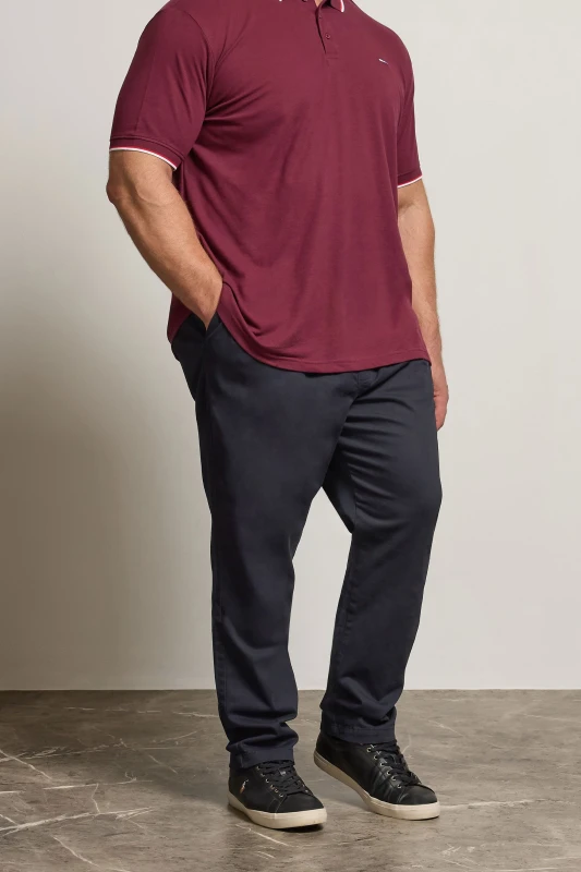 Image of BadRhino BadRhino Men Elasticated Waist Rugby Trousers in Mid Navy Size: 40R Mid Navy 40R Male 5059738089745