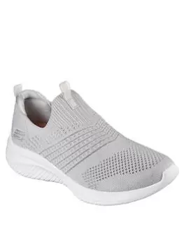 Image of Skechers Ultra Flex 3.0 Classy Charm Plimsolls, Light Grey, Size 3, Women