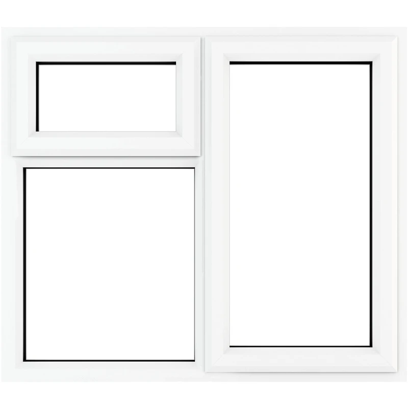 Image of Crystal Triple Glazed Window White Rh Top 1190 X 965Mm Clear 37WHTG1190965
