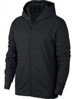 image of Nike Dry Zip Up Hoodie - Dark Grey