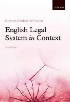 Image of English Legal System in Context by Fiona Cownie Book