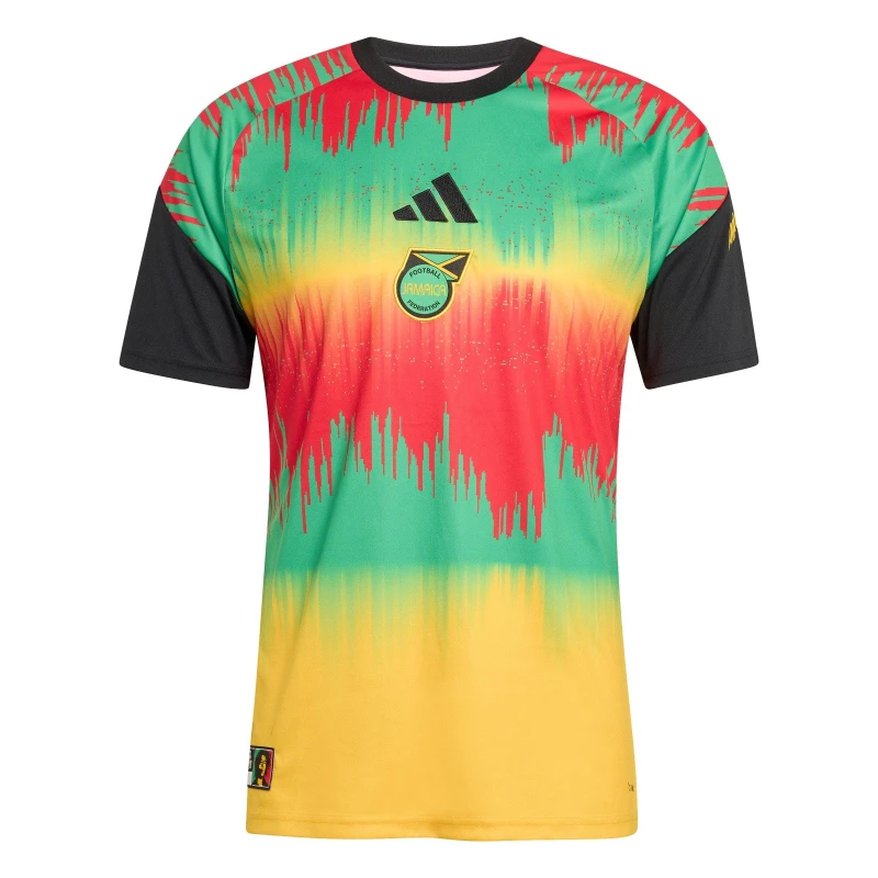 Image of adidas Mens Jamaica Pre-Match Shirt 2026 Gold/Green male S