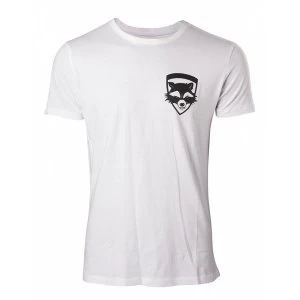 Image of Marvel Comics Guardians of the Galaxy Vol. 2 Mens Large Rocket T-Shirt - White
