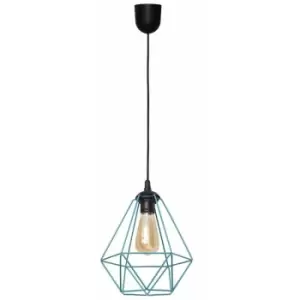 Netlighting Karo Wire Frame Pendant Ceiling Light Black, Turquoise 24cm