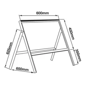 Image of Single Sided Stanchion with 3 Clips - 450 X 600MM