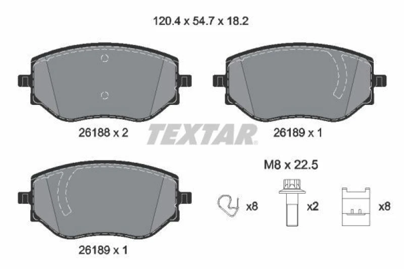 Image of Brake pad set TEXTAR 2618801