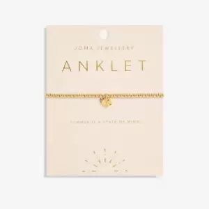 Image of Anklet Gold Hammered Heart 5619