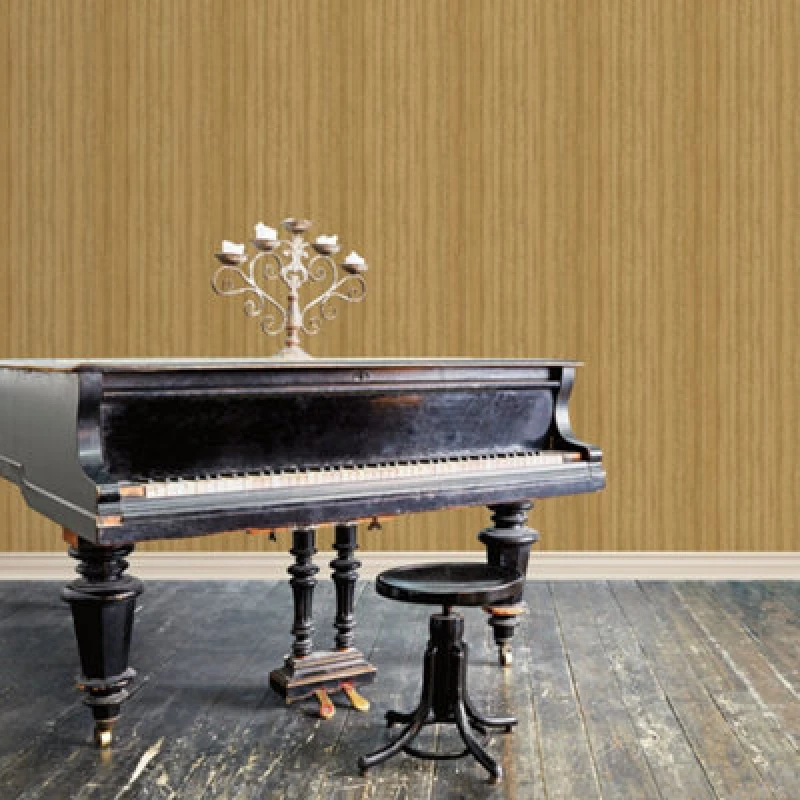 Image of Galerie Ambiance Ochre Gold Nomed Stripe Embossed Wallpaper