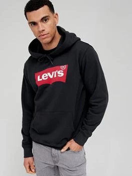 image of Levis Batwing Logo Overhead Hoodie - Black Size XL Men