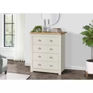 image of Birlea Highgate 4 Drawer Chest Cream And Oak