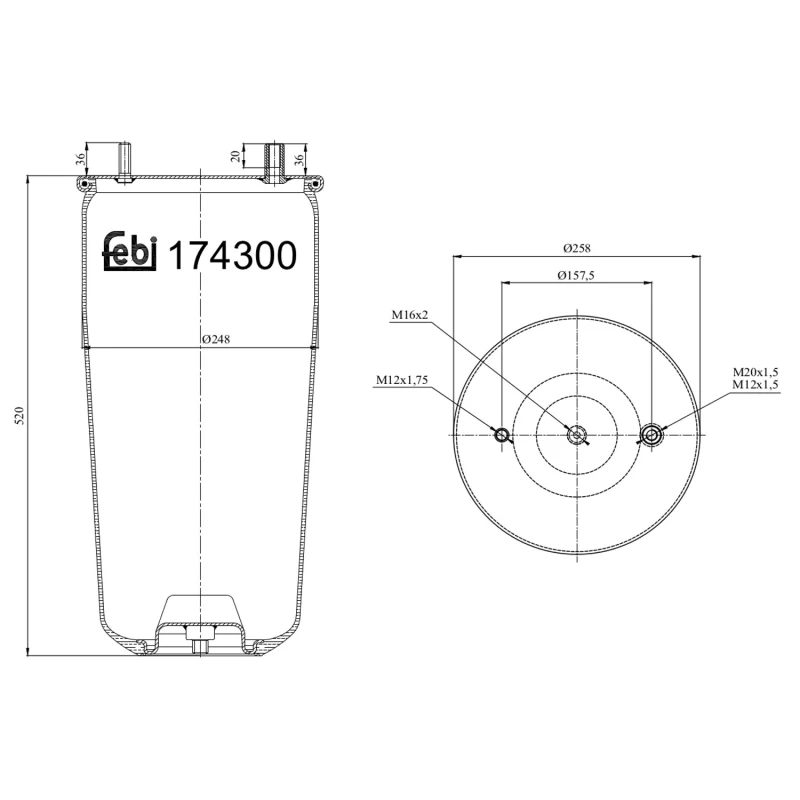 Image of FEBI BILSTEIN 174301 Boot, air suspension Boot,air suspension (324)