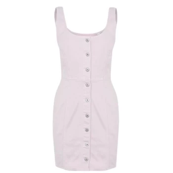 image of Jack Wills Rumney Pencil Denim Mini Dress - Pale Pink